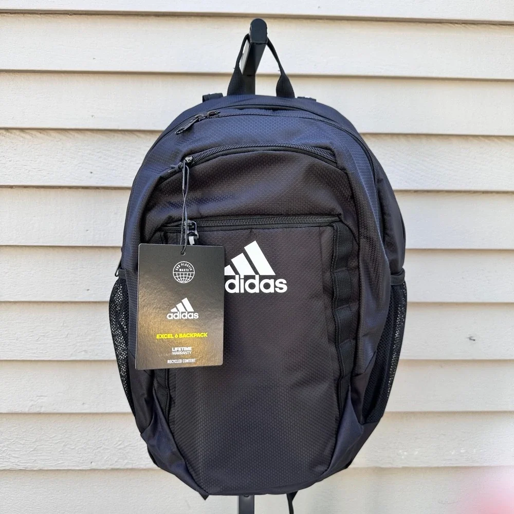 adidas Excel 6 BOS Unisex Backpack, 5153185 Black/White 2450 CU NWT